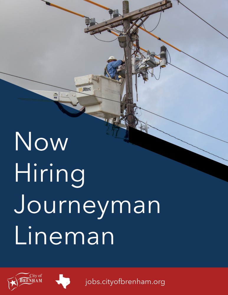 Now Hiring Journeyman Lineman - Click for PDF brochure